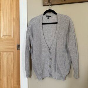 Eileen Fisher Gray Waffle Knit Cardigan XS